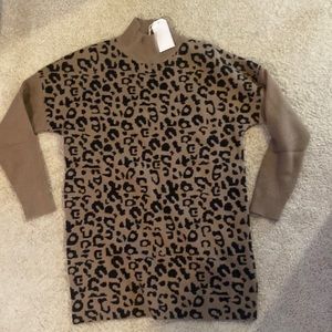 Medium made with love leopard turtleneck sweater